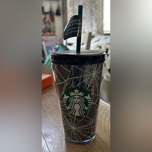 💚Starbucks 16oz Halloween Spider Web Tumbler NWT